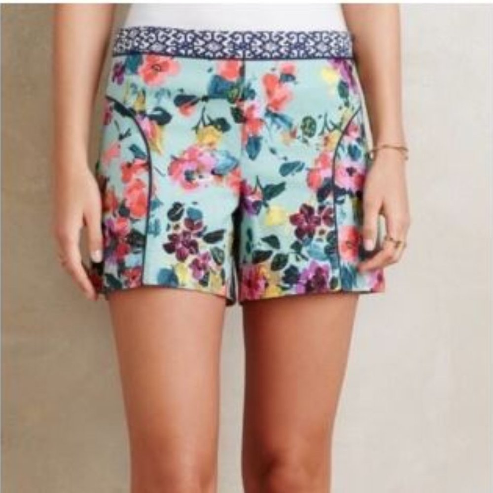 Anthropologie Cartonnier Sky Flower Folal Shorts